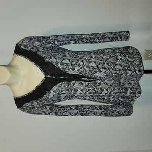 Daytrip Black and White Tunic with Lace